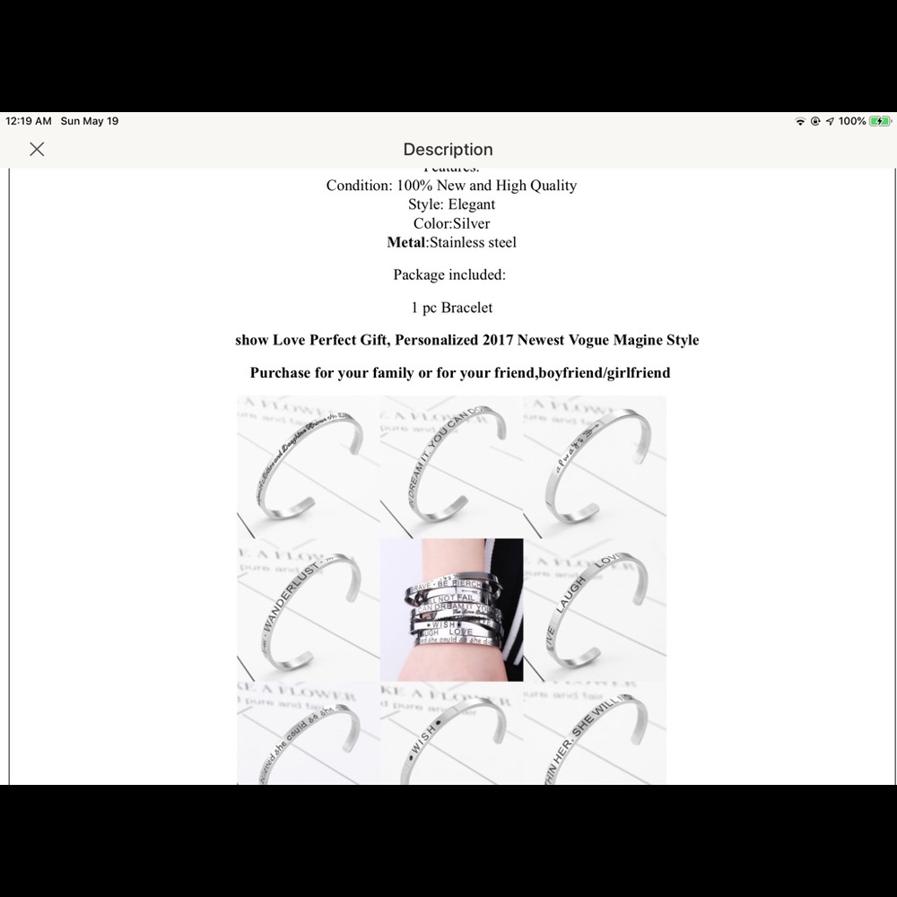 New beautiful stainless steel message bracelet - Picture 2 of 8
